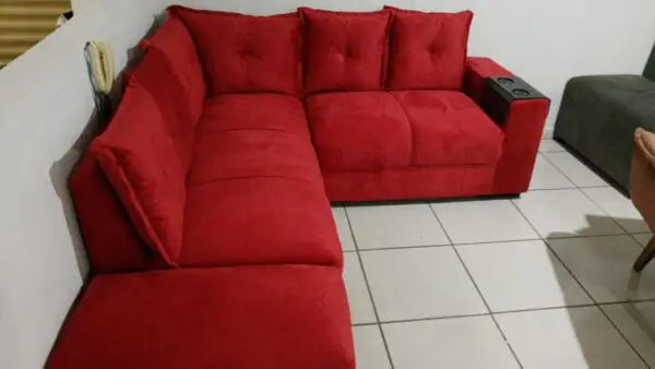 Sofá de Canto com Puff Premium - Imagem 6