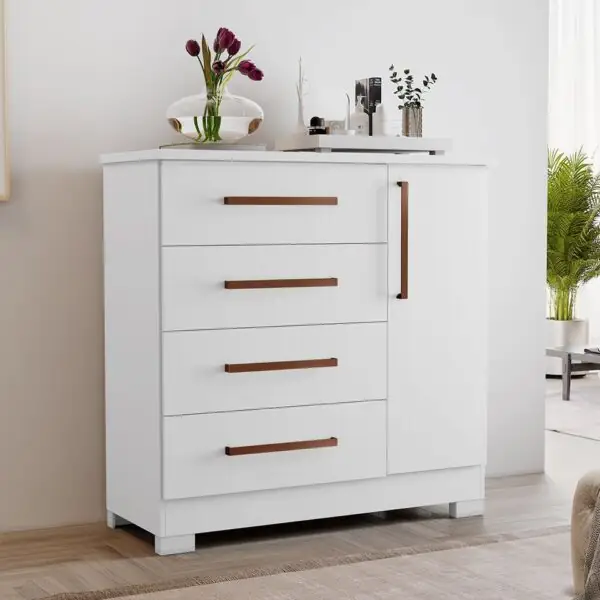 Cômoda 4 Gavetas 1 Porta com Pés NT 5185 - Notável