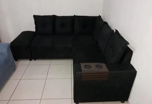 Sofá de Canto com Puff Premium - Imagem 5