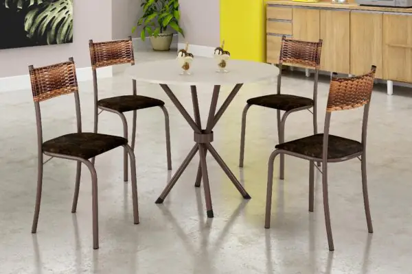 Mesa Redonda 4 Cadeiras Conjunto Atlanta