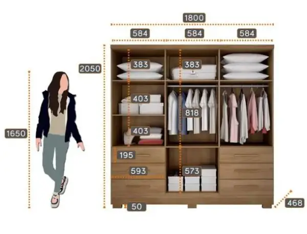 Guarda Roupa Casal Encant 6 Portas 6 Gavetas com Pés - Imagem 4
