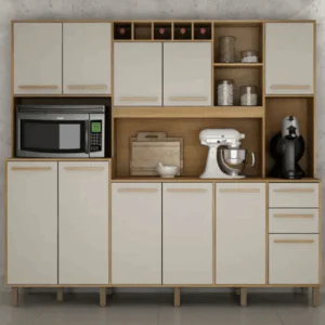 Armário para Cozinha 11 Portas 2 Gavetas Petra - Valdemóveis