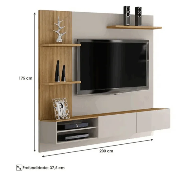 Painel Home Para Tv até 65 Polegadas Montana - Valdemóveis - Imagem 3
