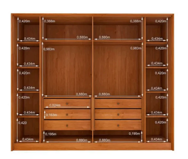 Guarda Roupa Barcelona Ripado 6 Portas 6 Gavetas - Tcil - Imagem 2