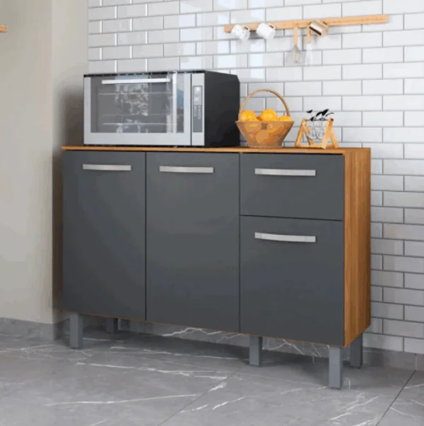 Balcão De Cozinha Mila 3 Portas 1 Gaveta - Fiorello - Imagem 4