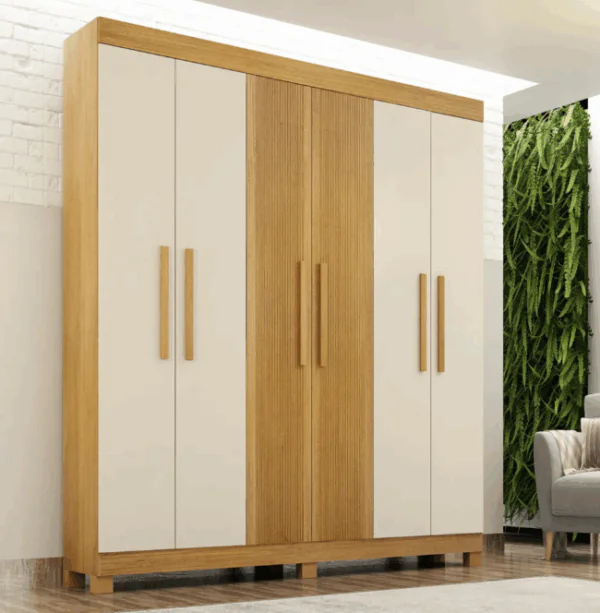 Guarda Roupa Casal 6 Portas em MDF Andorinha - Valdemóveis