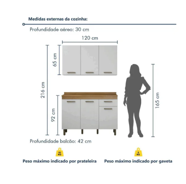 Cozinha 2 Peças 6 Portas 1 Gaveta São Luis - Valdemóveis - Imagem 7