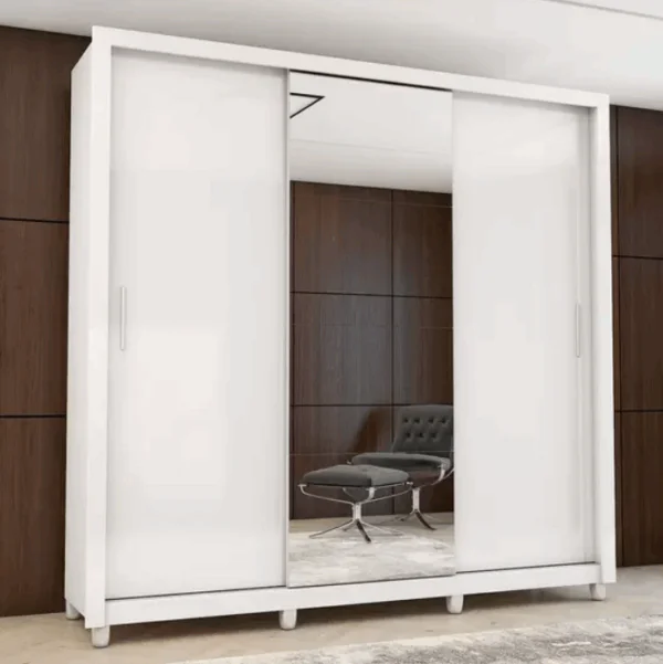 Guarda Roupa Espelho 3 Portas 4 Gavetas Carioca Moveis - CARIOCA MÓVEIS