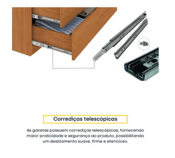 Guarda Roupa Guarani Ripado 6 portas 4 gavetas - Tcil - Imagem 2