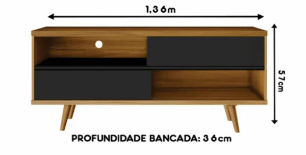 Rack para Sala TV até 50 Polegadas NT1180 - Notável - Imagem 3