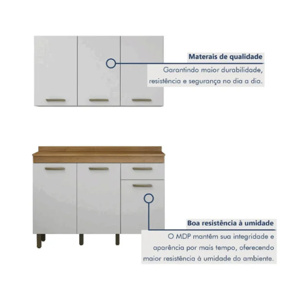Cozinha 2 Peças 6 Portas 1 Gaveta São Luis - Valdemóveis - Imagem 3