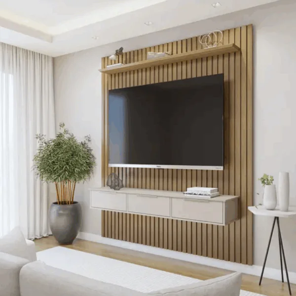 Painel Suspenso 227,6 Cm Tv até 75 Polegadas com Nicho Vitória 100 Mdf - Valdemóveis