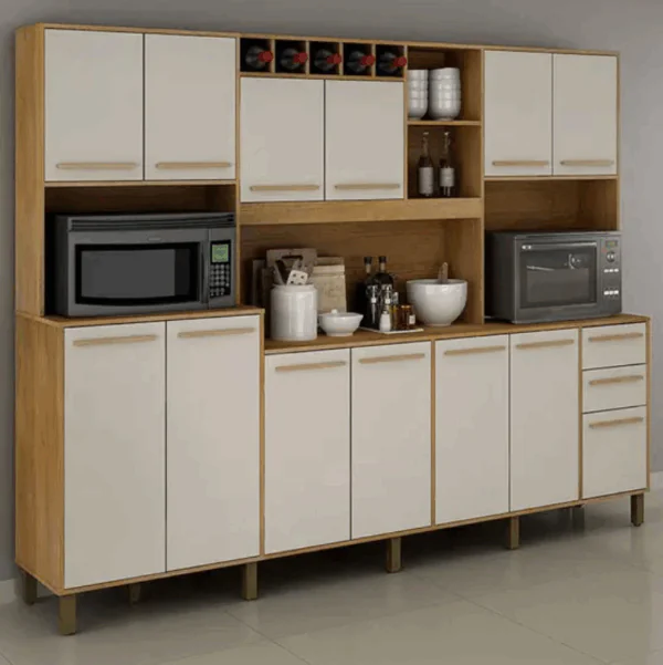 Armário para Cozinha 13 Portas 2 Gavetas Agata - Valdemóveis