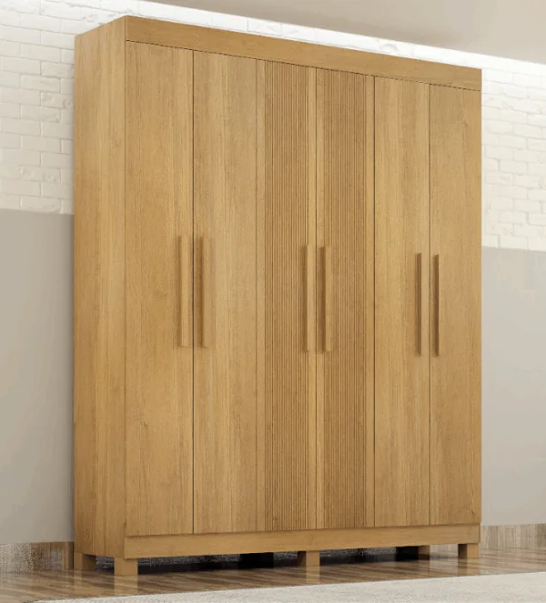Guarda Roupa Casal 6 Portas em MDF Andorinha - Valdemóveis - Imagem 6