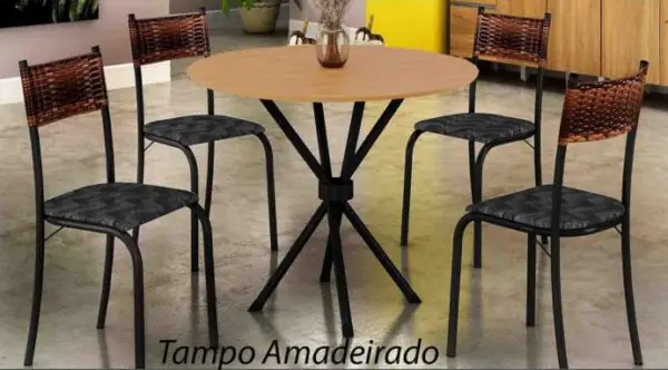 Mesa Redonda 4 Cadeiras Conjunto Atlanta - Imagem 2