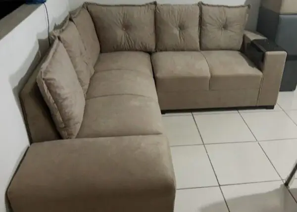 Sofá de Canto com Puff Premium - Imagem 2
