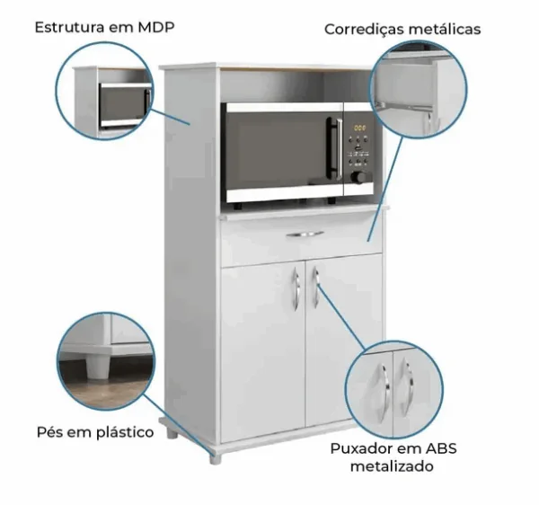 Balcão Nt 3070Para Cozinha Multiuso - Notável - Imagem 3
